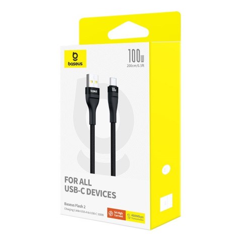 Kabel Baseus Flash 2 USB-USB C 100w 2m (czarny)