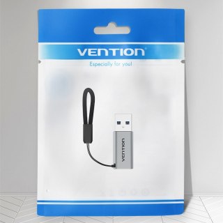 Adapter USB 3.0 Vention USB-A do USB-C szary stop aluminium
