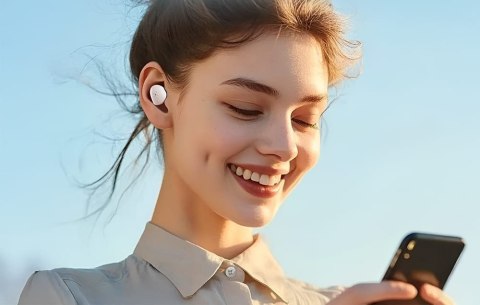 Bezprzewodowe słuchawki douszne Vention Donut-Shaped BT 5.3 IPX4 czarne