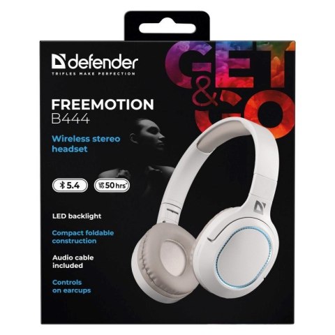 DEFENDER SŁUCHAWKI NAUSZNE BLUETOOTH FREEMOTION B444 BEŻOWE 63444