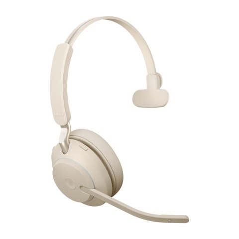 Sluchawki nauszne bezprzewodowe Jabra Evolve2 65 MS Mono Link380c, beige + stand