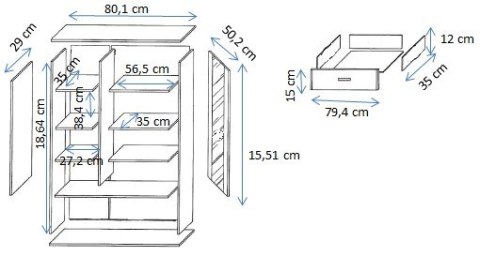 Witryna S6 SOHO 80x41x192 kaszmir+ czarny