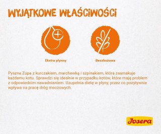 JOSERA Zupa kurczak z marchwią i szpinakiem - mokra karma dla kota - 70 g