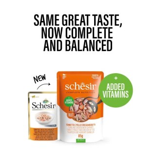 SCHESIR Adult Tuńczykiem AND Kurczak z SHRIMPS 85g