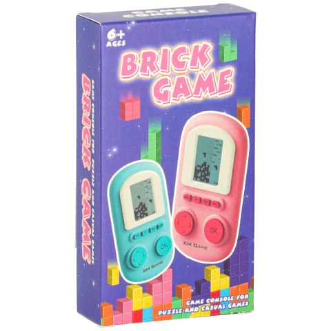 Gra zręcznościowa elektroniczna konsola retro gierka przenośna kieszonkowa niebieska