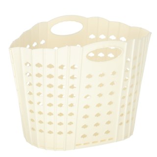 Kosz na zakupy pranie składany organizer łazienkowy z uchwytem kremowy