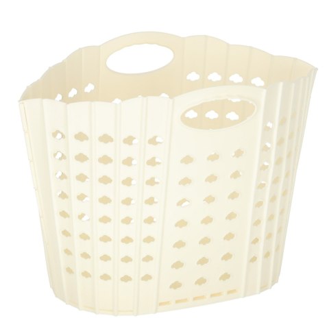 Kosz na zakupy pranie składany organizer łazienkowy z uchwytem kremowy