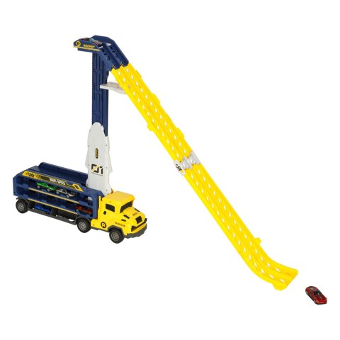 Samochód laweta transporter tor zjeżdżalnia dla samochodów żółty