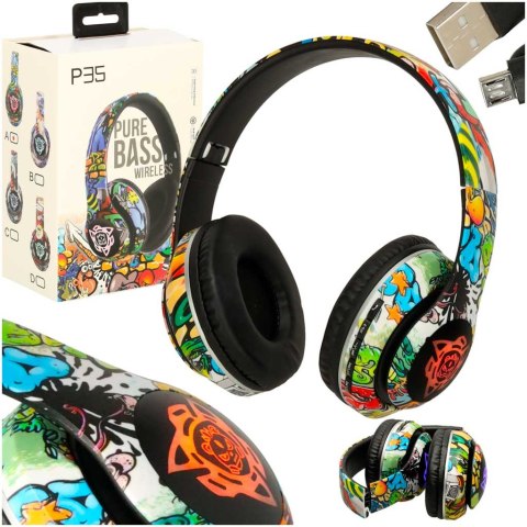 Słuchawki bezprzewodowe nauszne Bluetooth RGB Gaming Sport 200mAh