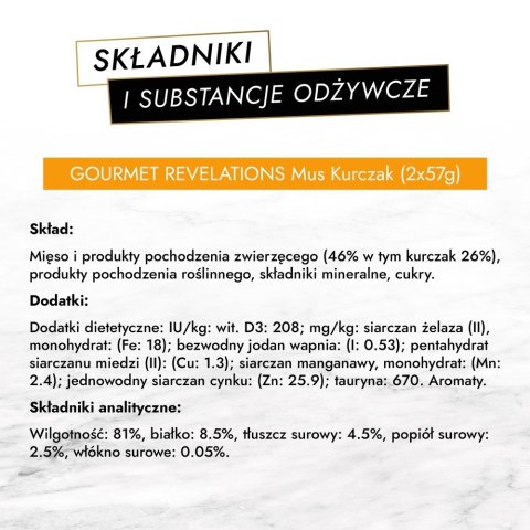 PURINA Gourmet Revelations Kurczak - mokra karma dla kota - 2x57 g