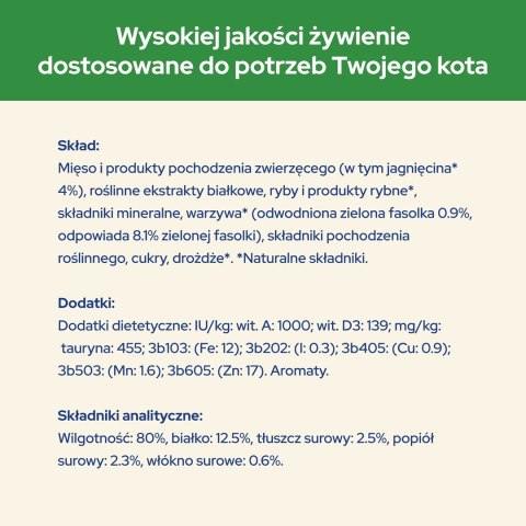 Purina Cat Chow Sterilised z jagnięciną i zieloną fasolką w sosie - mokra karma dla kota - 85 g