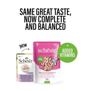 SCHESIR dla kotów Adult Tuńczyk z Kurczakiem i Szynką 85g