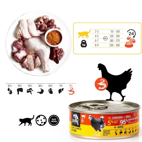 3Coty CHICKEN + KRILL for Adult cats 80g