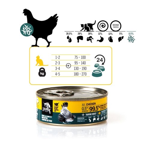 3Coty CHICKEN with Spirulina for Baby Kittens and Feeding Mother Cats 80g