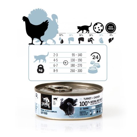 3Coty TURKEY + CHICKEN for Adult cats 80g