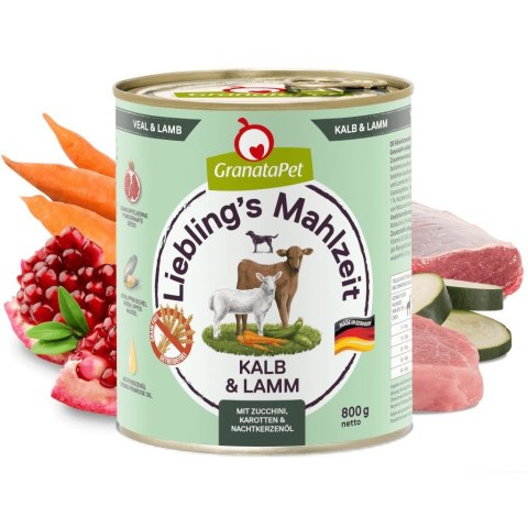 GranataPet Liebling´s Mahlzeit cielęcina i jagnięcina mokra karma dla psa 800g