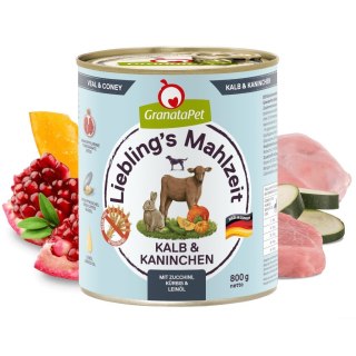 GranataPet Liebling´s Mahlzeit cielęcina i królik mokra karma dla psa 800g