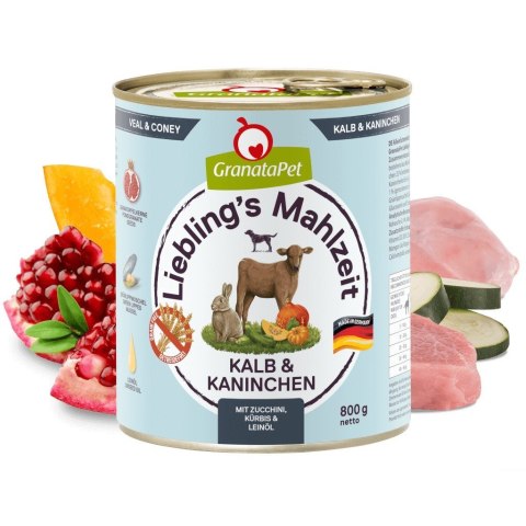 GranataPet Liebling´s Mahlzeit cielęcina i królik mokra karma dla psa 800g