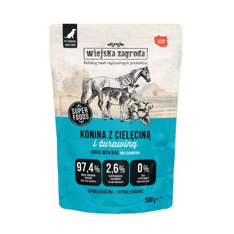 Wiejska Zagroda Konina z cielęciną karma mokra dla psa 500g
