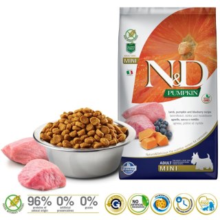 FARMINA N&D Pumpkin Lamb & Blueberry Adult Mini - sucha karma dla psa - 7 kg