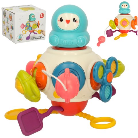 Zabawka sensoryczna gryzak 8w1 manipulacyjna przeciąganie linki Bibi-inn