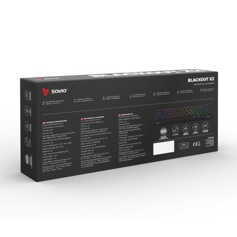 SAVIO KLAWIATURA MECHANICZNA BLACKOUT X2 OUTEMU BLUE HOT SWAP