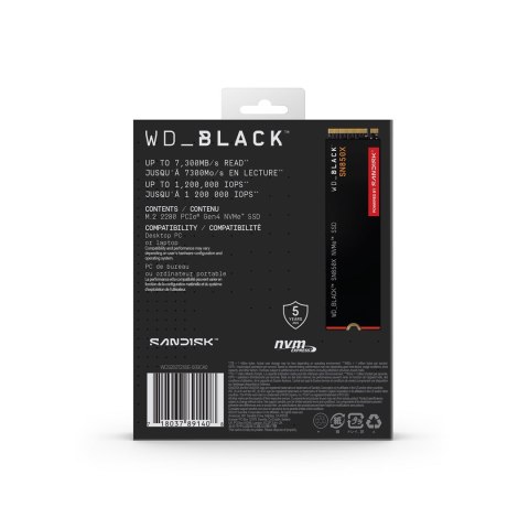Dysk SSD WD Black SN850X WDS200T2X0E (2 TB ; M.2; PCIe NVMe 4.0 x4)
