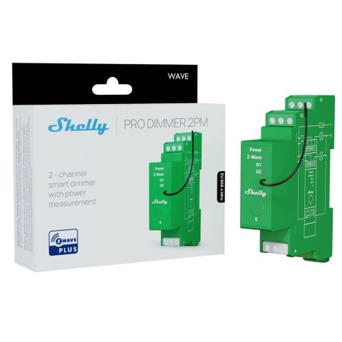 Inteligentny ściemniacz oświetlenia Z-Wave Shelly Wave Pro Dimmer 2PM