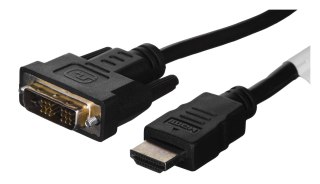 Kabel Lanberg CA-HDDV-10CC-0018-BK (HDMI M - DVI-D (18+1) M; 1,8m; kolor czarny)